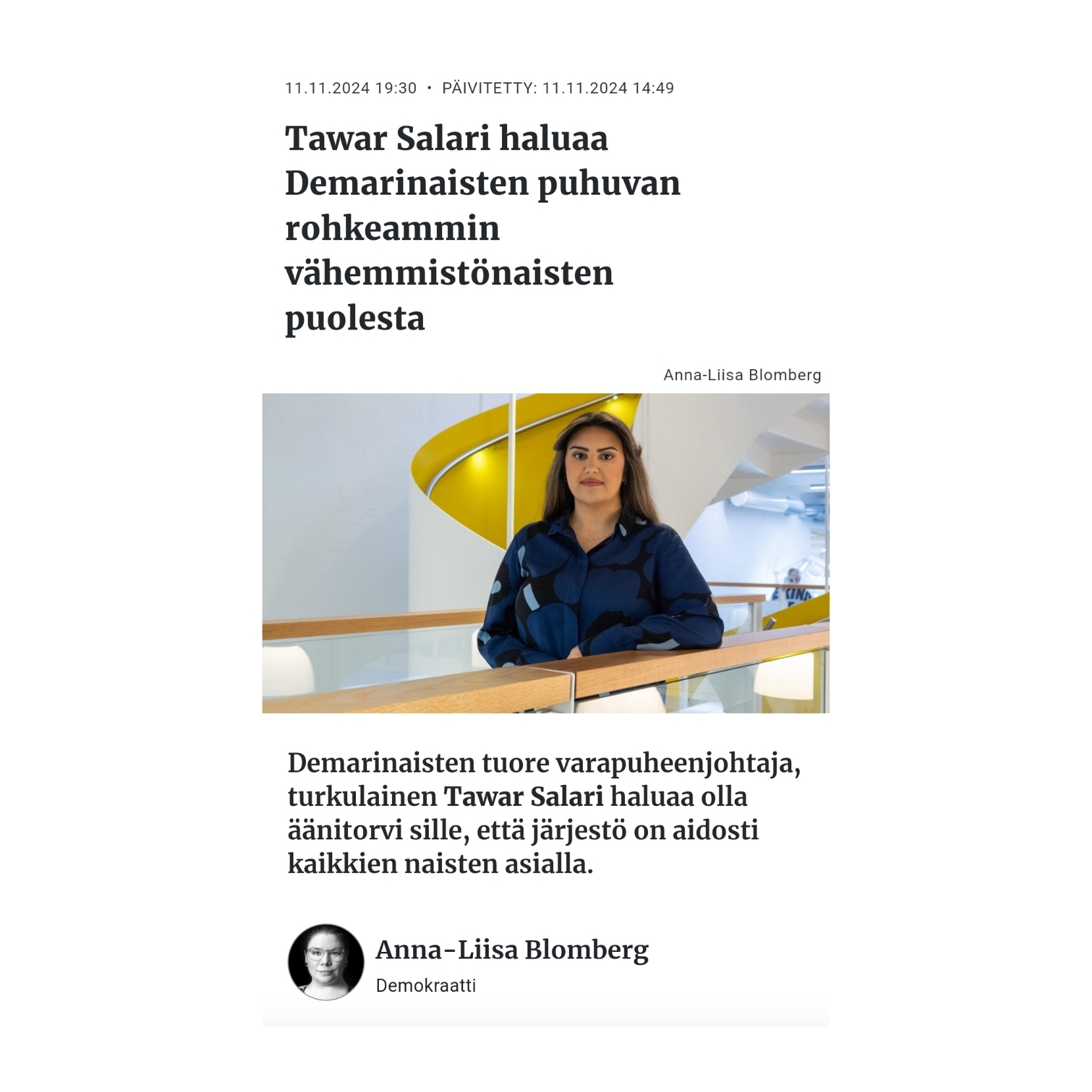 Demokraatti haastattelu